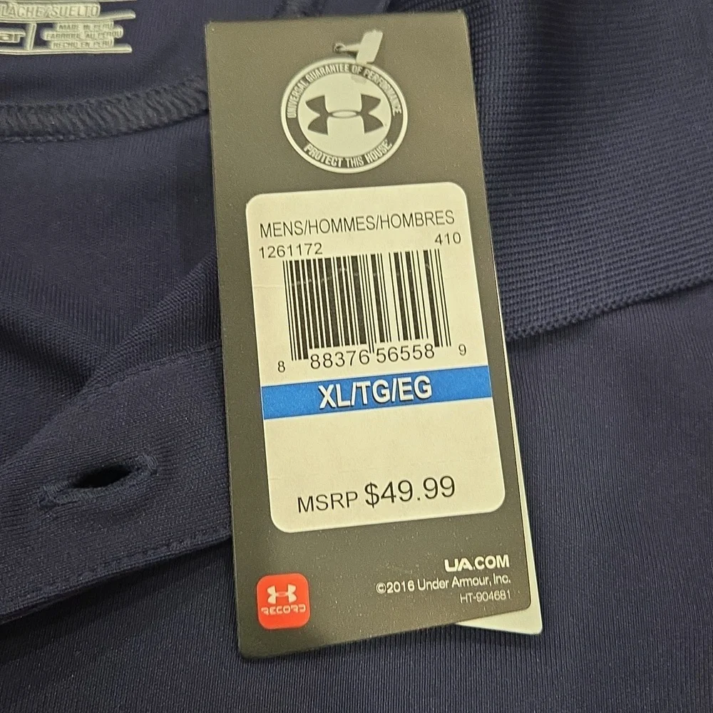 Under Armour Men's Deep Blue Polo Shirt - Picture 4 of 8